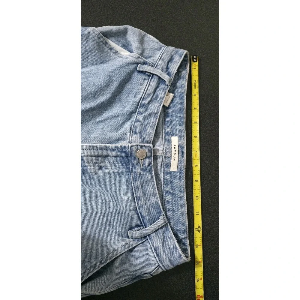 PacSun Light Wash Blue Low Rise Flare Jeans Sz 27x32 Y2K Cargo Baggy Grunge‎ EUC